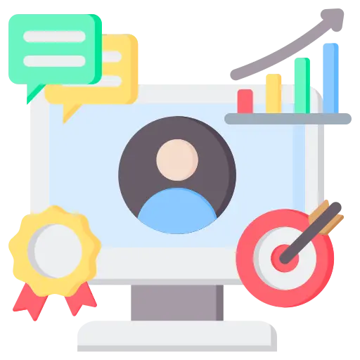 Icono de CRM y control comercial